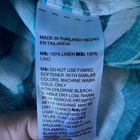 Chico's (2) Linen Lightweight 3/4 Sleeve Button Up Shirt Blouse Workwear Casual - Picture 9 of 11